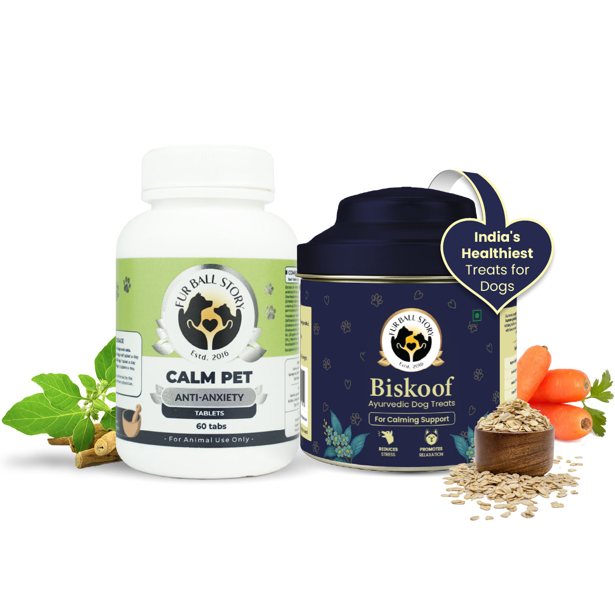 Calm Pet: Anti Anxiety Tablets For Dogs & Cats - (60 tab/100gm)
