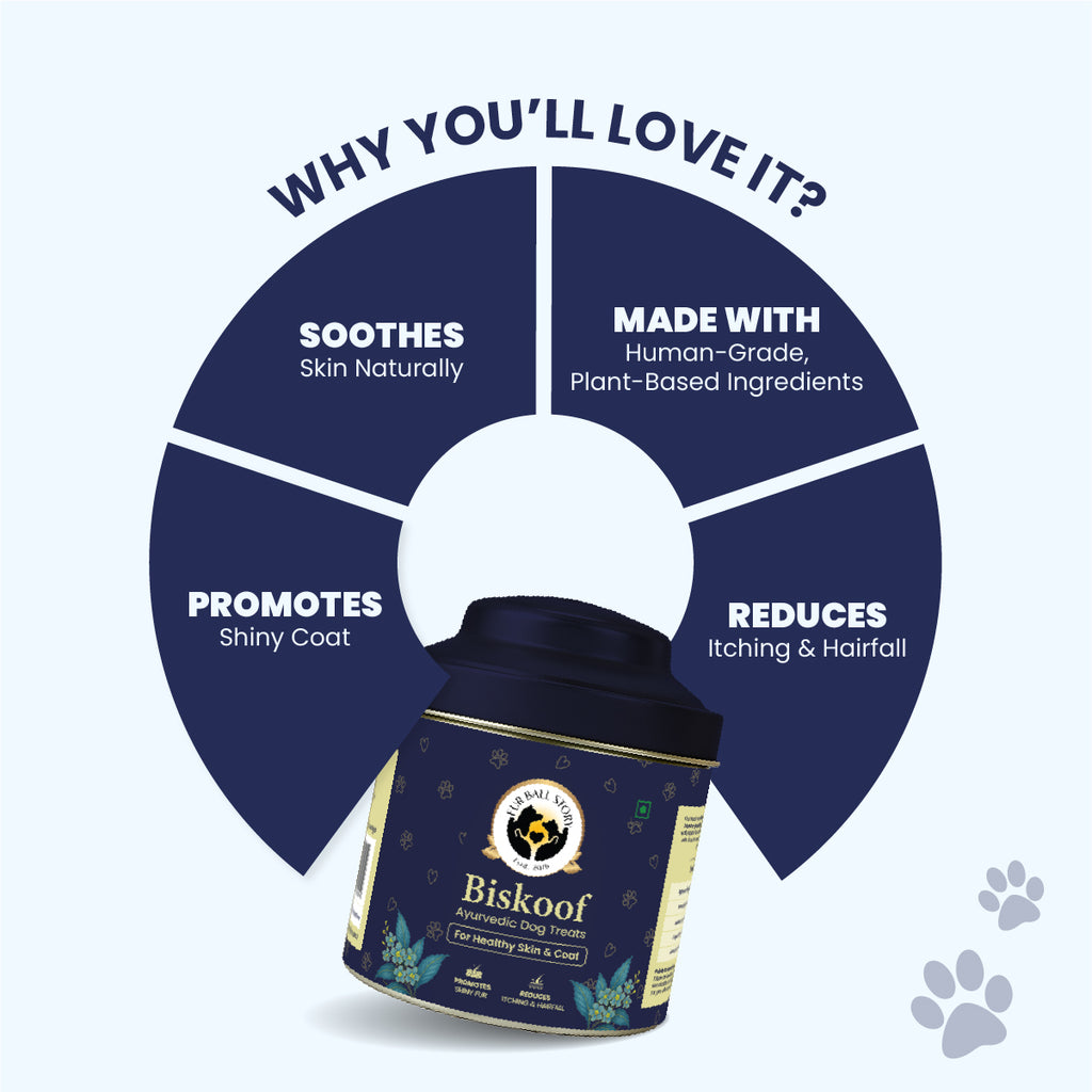 Biskoof - Healthy Skin & Shiny Coat | India's Healthiest Treats for Dogs - 150 Gm