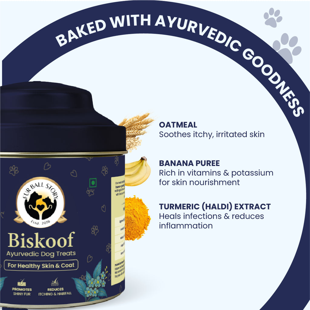 Biskoof - Healthy Skin & Shiny Coat | India's Healthiest Treats for Dogs - 150 Gm