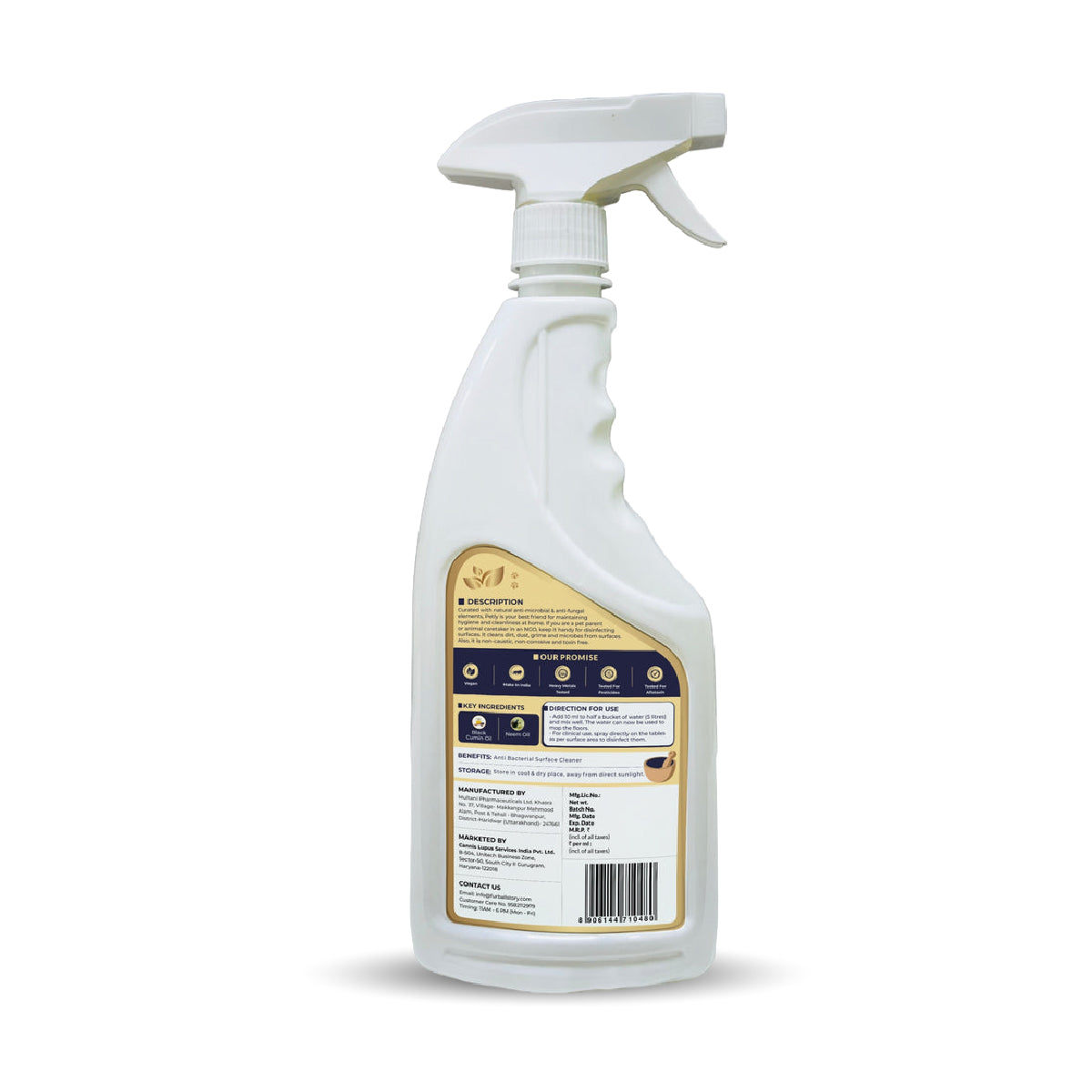 Petly : Anti Bacterial Surface Cleaner for Pet-Friendly Homes (500 ml)