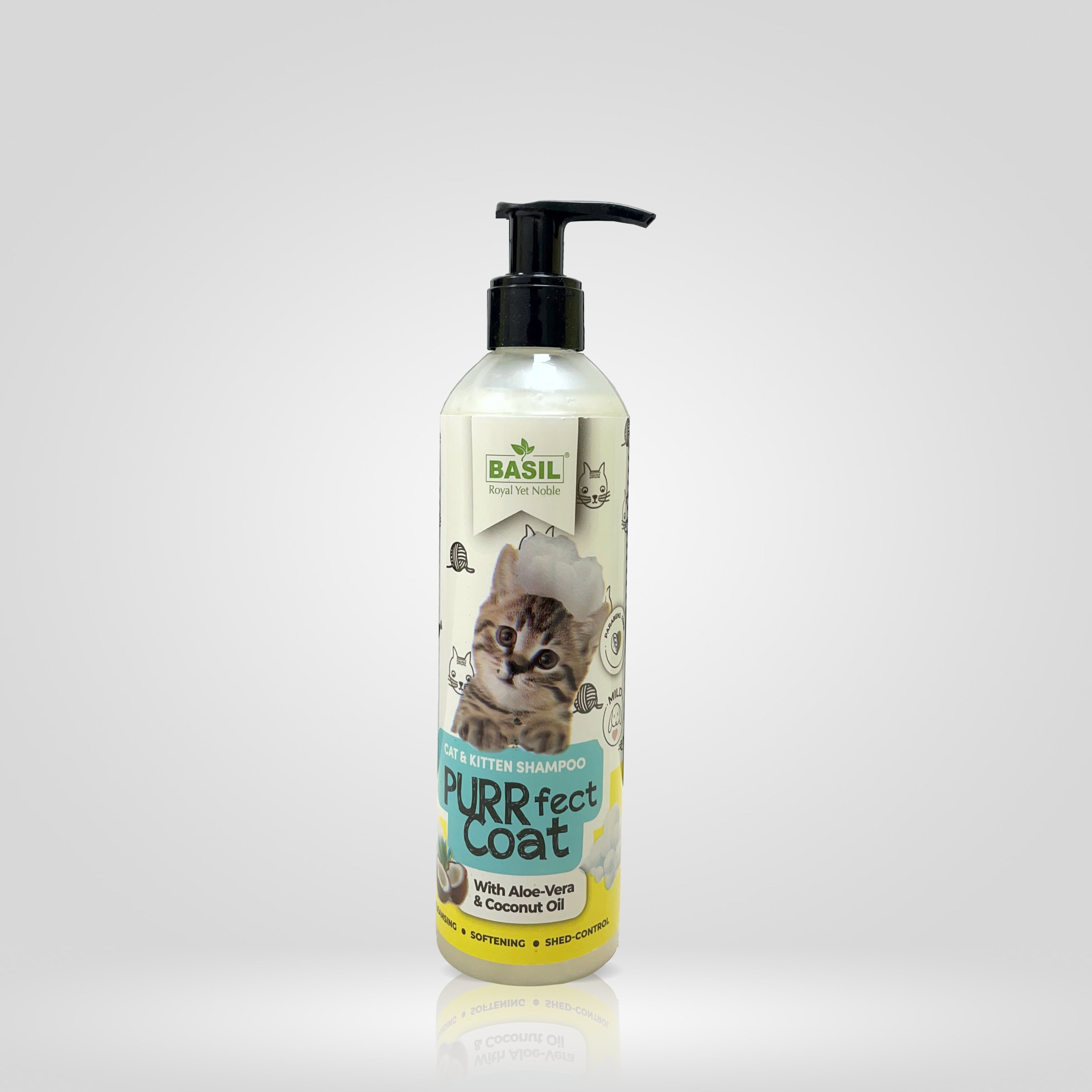 BASIL Purrfect Coat Shampoo: For Cats & Kitten - 300ml