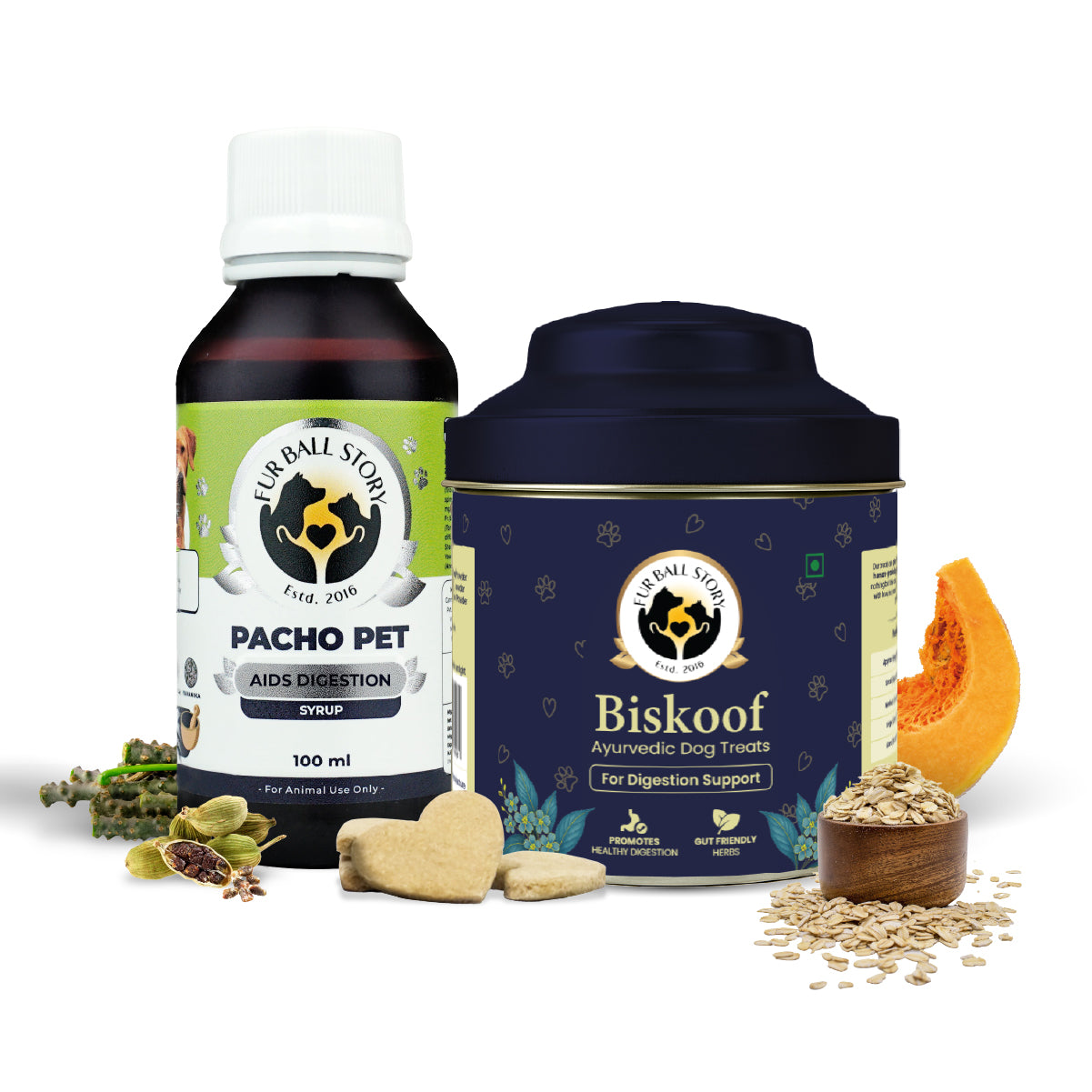 Dog Digestion Combo - Biskoof Digestion Support & Pacho Pet Syrup