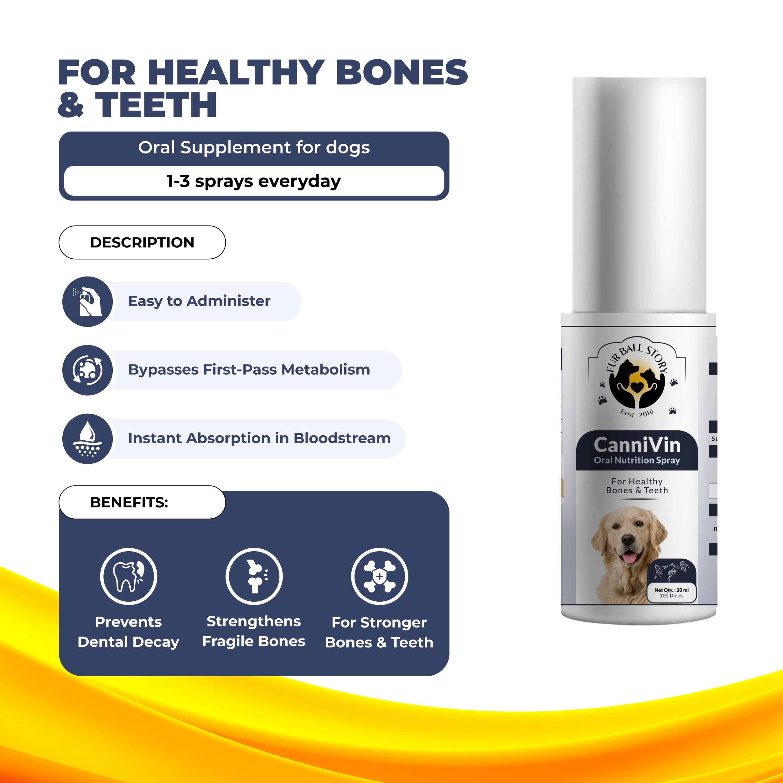 CanniVin Spray: For Healthy Bones & Teeth In Dogs - 20ml 