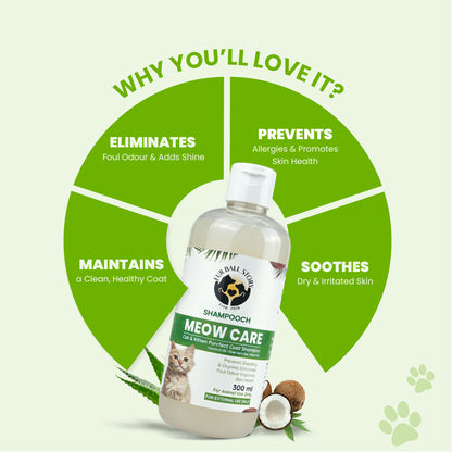 Shampooch Meow Care: Cat Shampoo for Healthy Skin & Shiny Fur - 300ml
