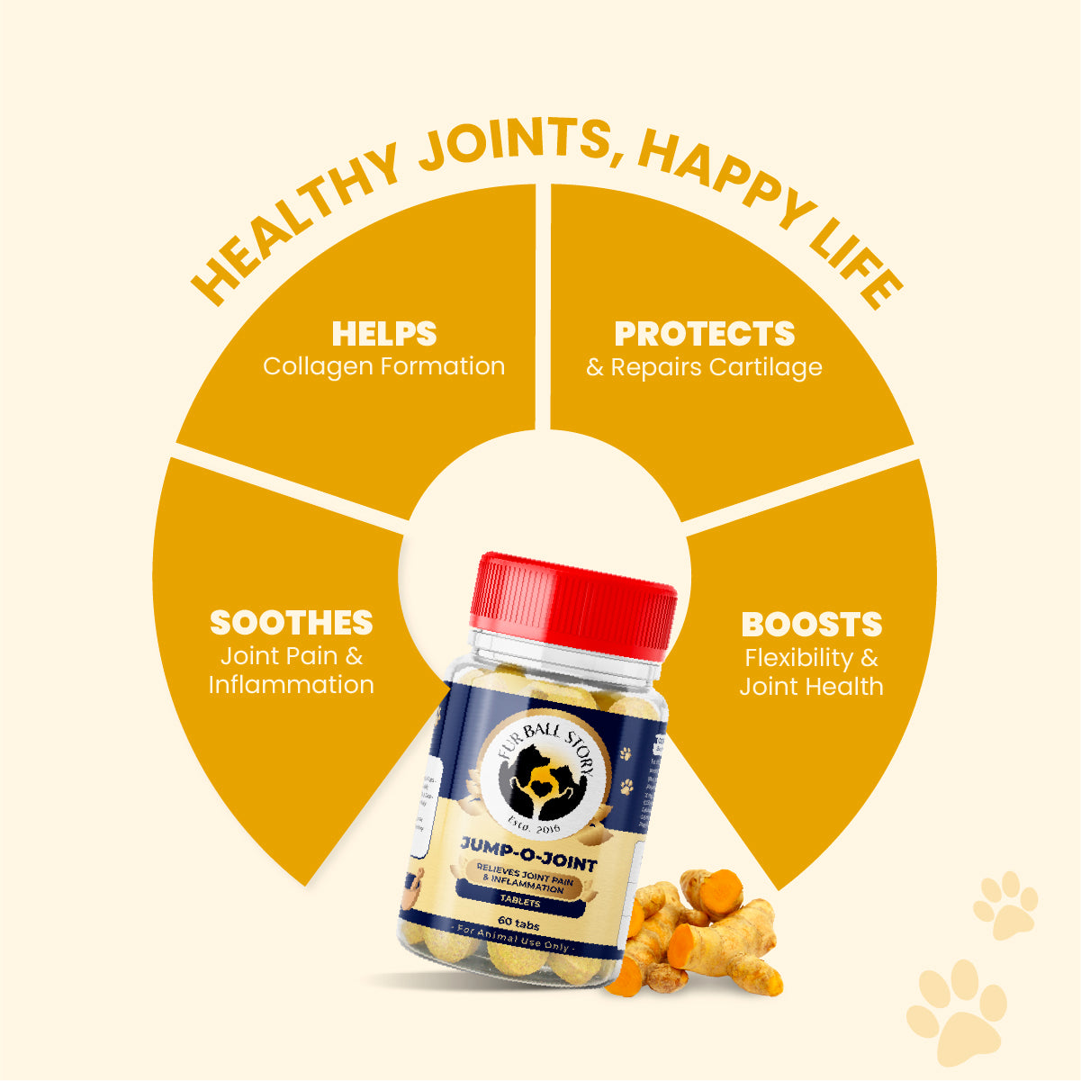 Jump-O-Joint Tablet: Relieves Joint Pain in Dogs & Cats (60 Tab/81gm)