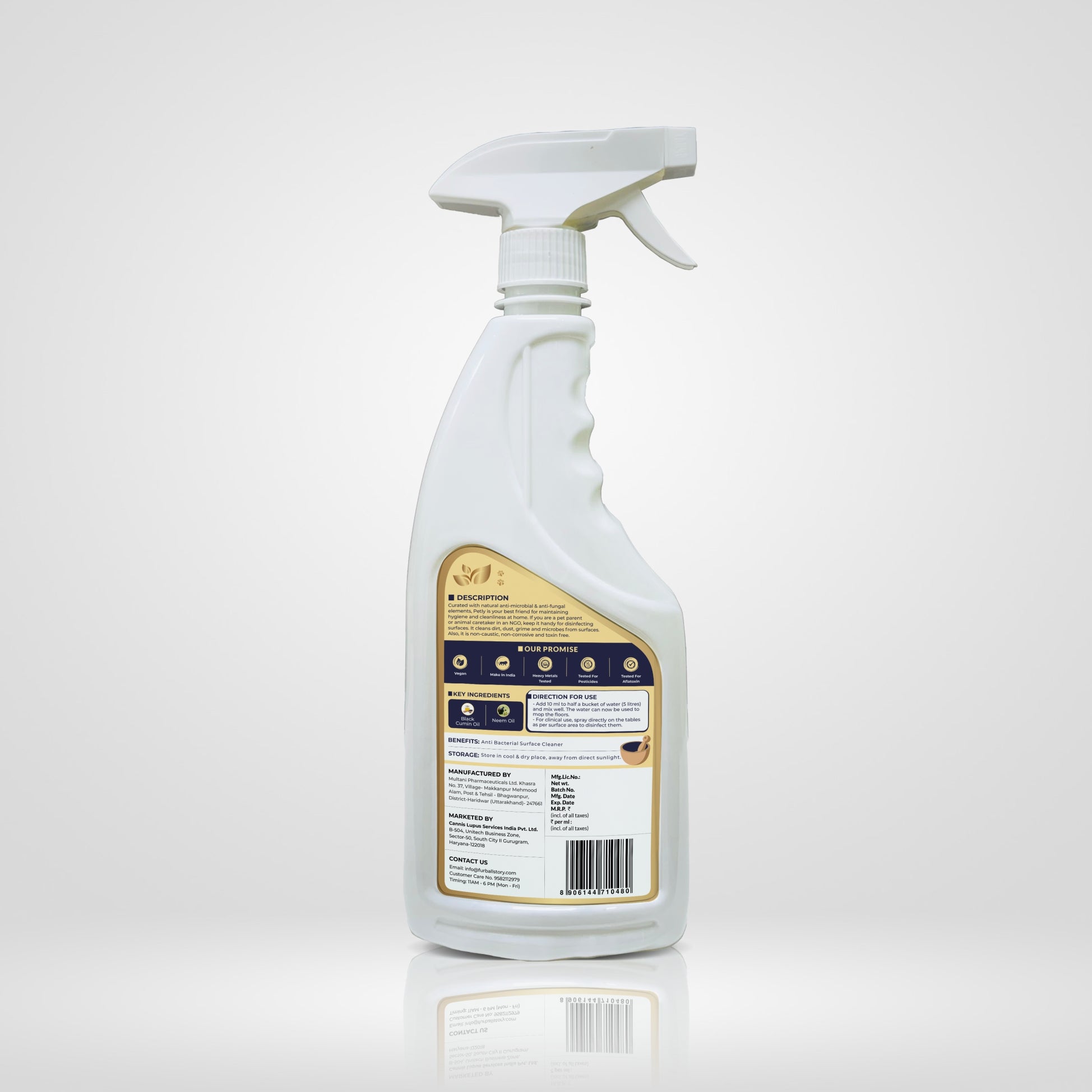 Petly : Anti Bacterial Surface Cleaner for Pet-Friendly Homes (500 ml)