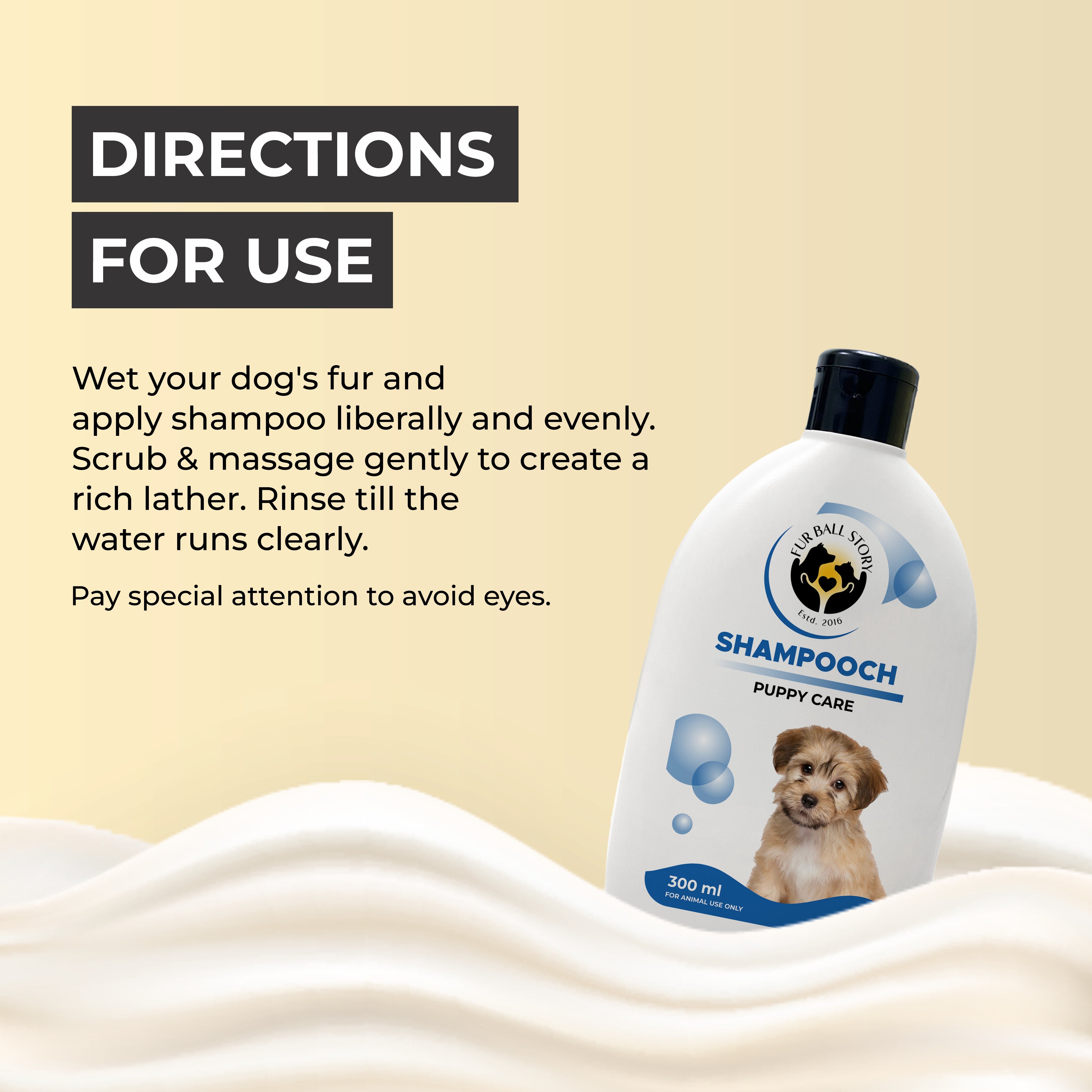 Shampooch: Shampoo For Puppy Care directions to use