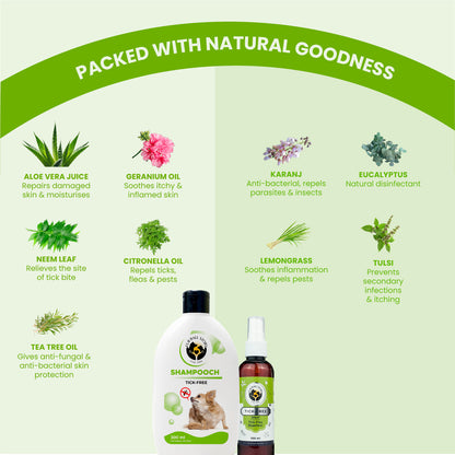 Tick Free Combo Pack - Tick Free Spray &  Shampooch Tick Free