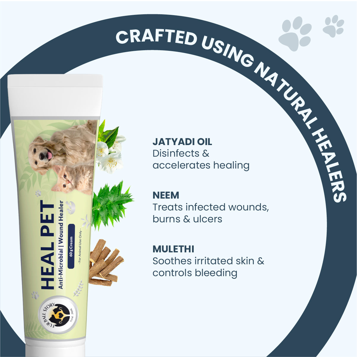 Heal Pet: Wound Healing Cream For Dogs & Cats - 60gm