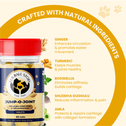 Jump-O-Joint Tablet: Relieves Joint Pain in Dogs & Cats (60 Tab/81gm)