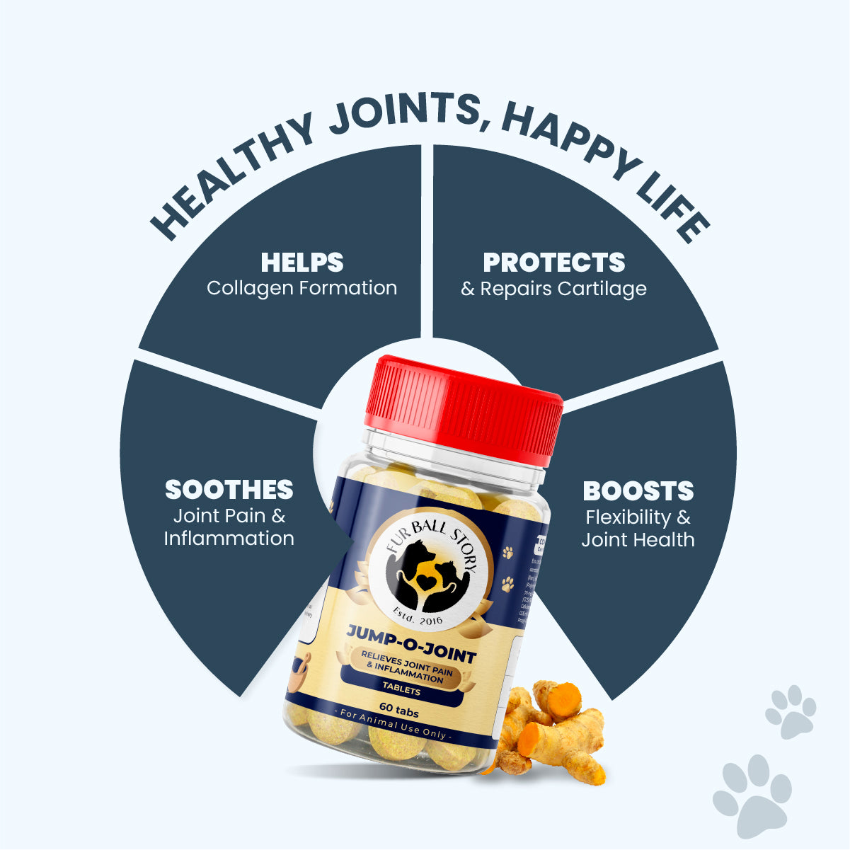 Jump-O-Joint Tablet: Relieves Joint Pain in Dogs & Cats (60 Tab/81gm)