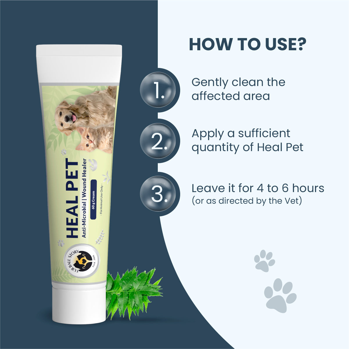 Heal Pet: Wound Healing Cream For Dogs & Cats - 60gm