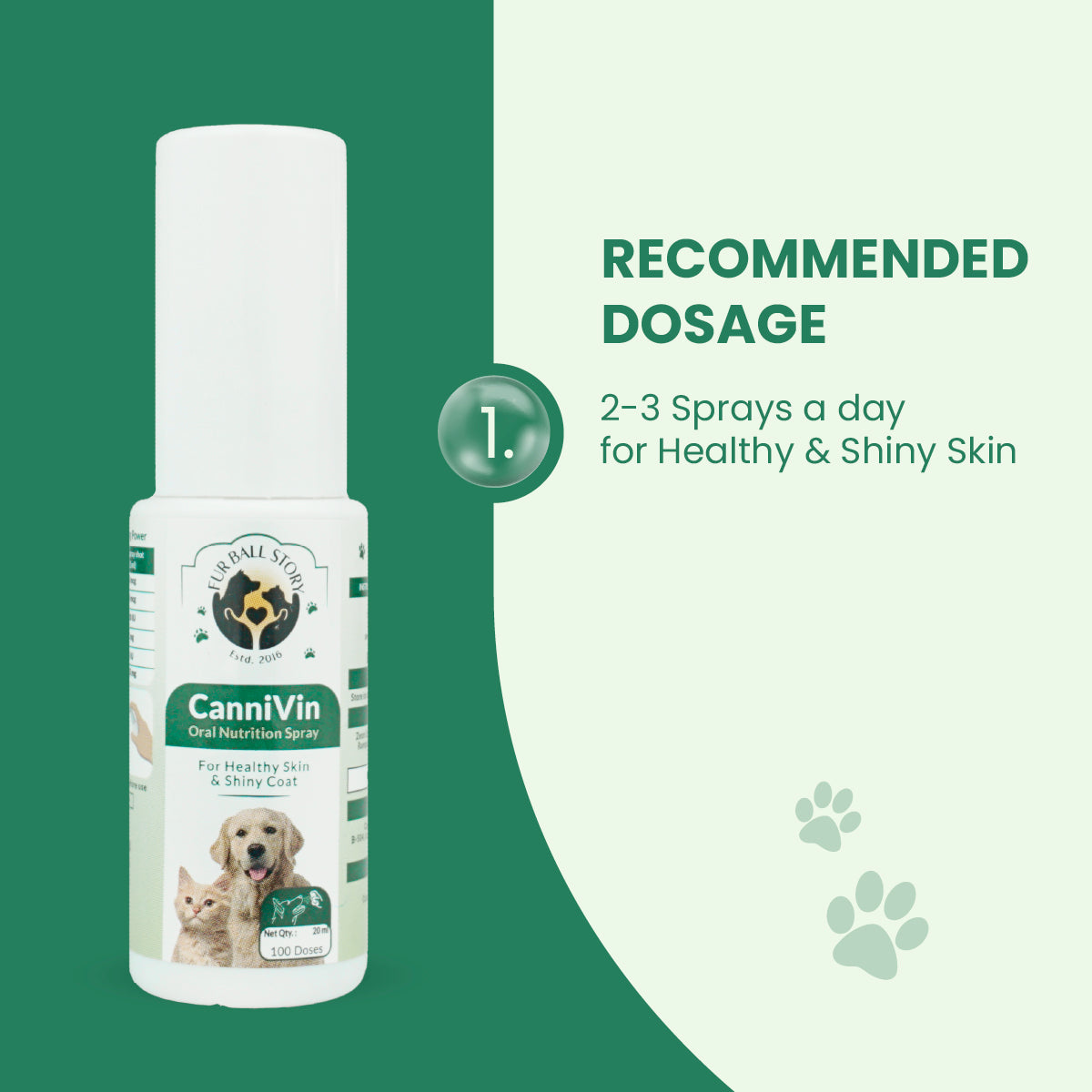 CanniVin Spray: Oral Nutrition Spray For Healthy Skin & Shiny Coat In Dogs & Cats - 20ml