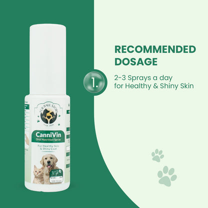 CanniVin Spray: Oral Nutrition Spray For Healthy Skin & Shiny Coat In Dogs & Cats - 20ml