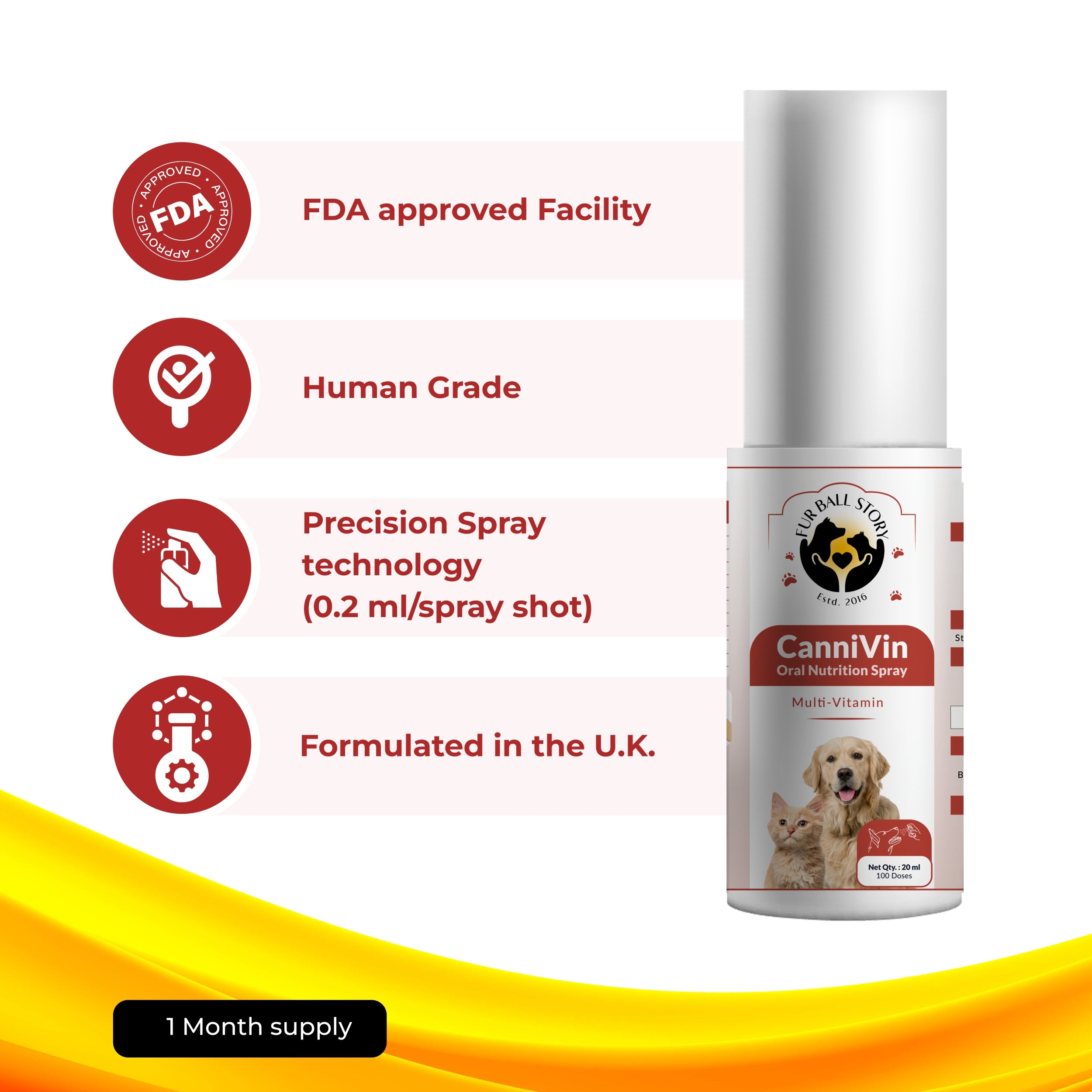 CanniVin Spray: For Multi-Vitamin In Dogs & Cats - 20ml 
