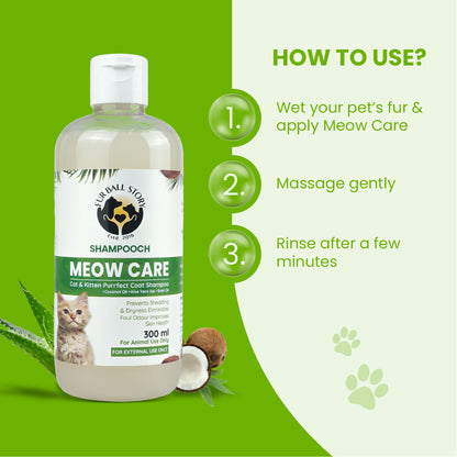 Shampooch Meow Care: Cat Shampoo for Healthy Skin & Shiny Fur - 300ml