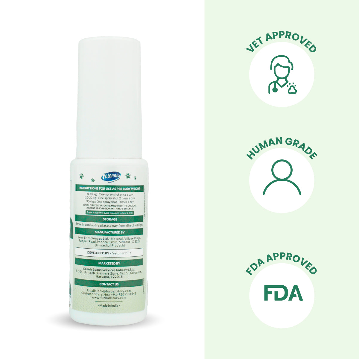 CanniVin Spray: Oral Nutrition Spray For Healthy Skin & Shiny Coat In Dogs & Cats - 20ml
