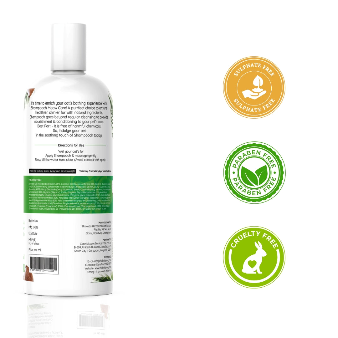 Meow Care Shampooch: Cat Shampoo for Healthy Skin & Shiny Fur - 300ml