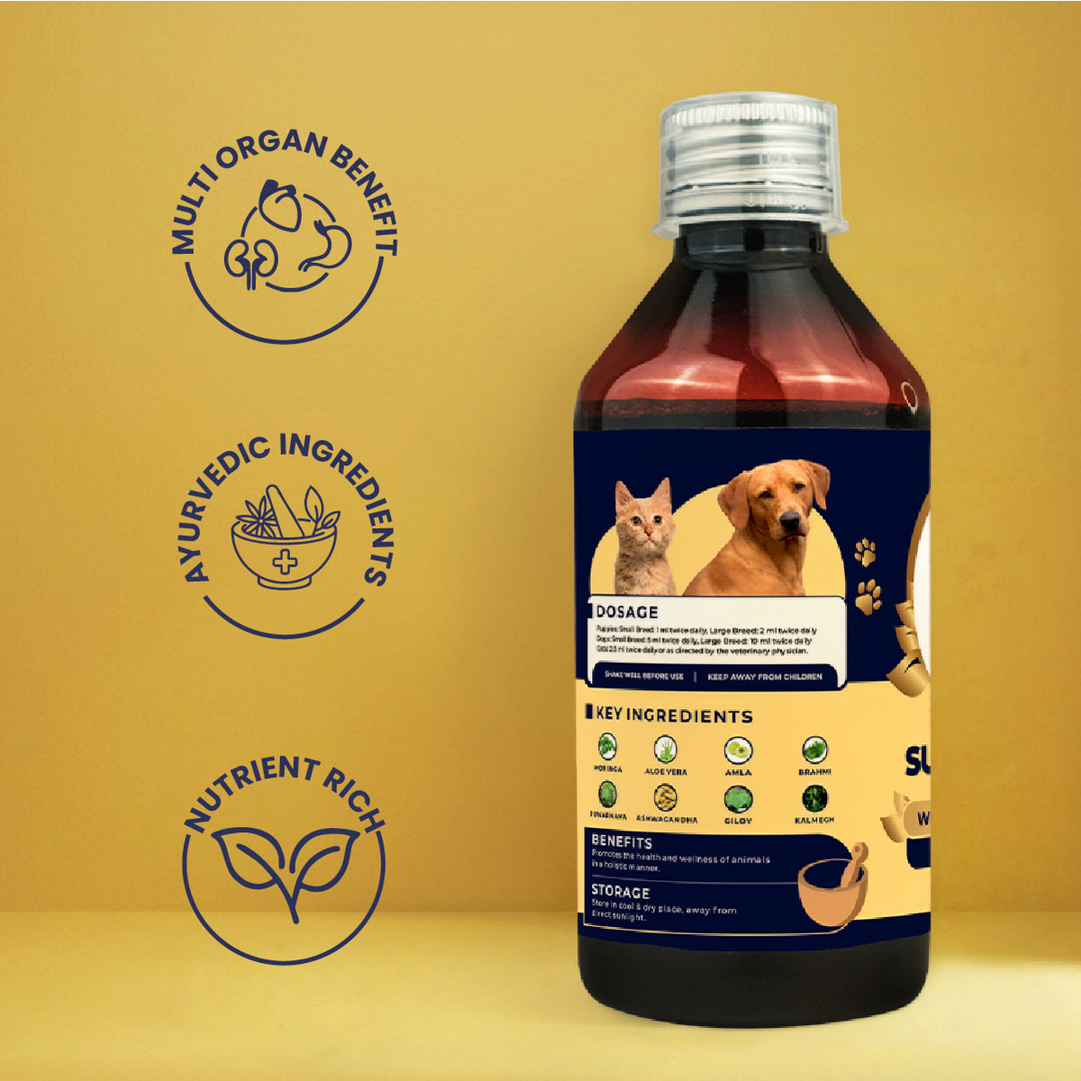 Natural Immunity Booster for Dogs, Ayurvedic Dog Supplement, Ayurvedic Multivitamin for Dogs, Dog Immune Support Supplement