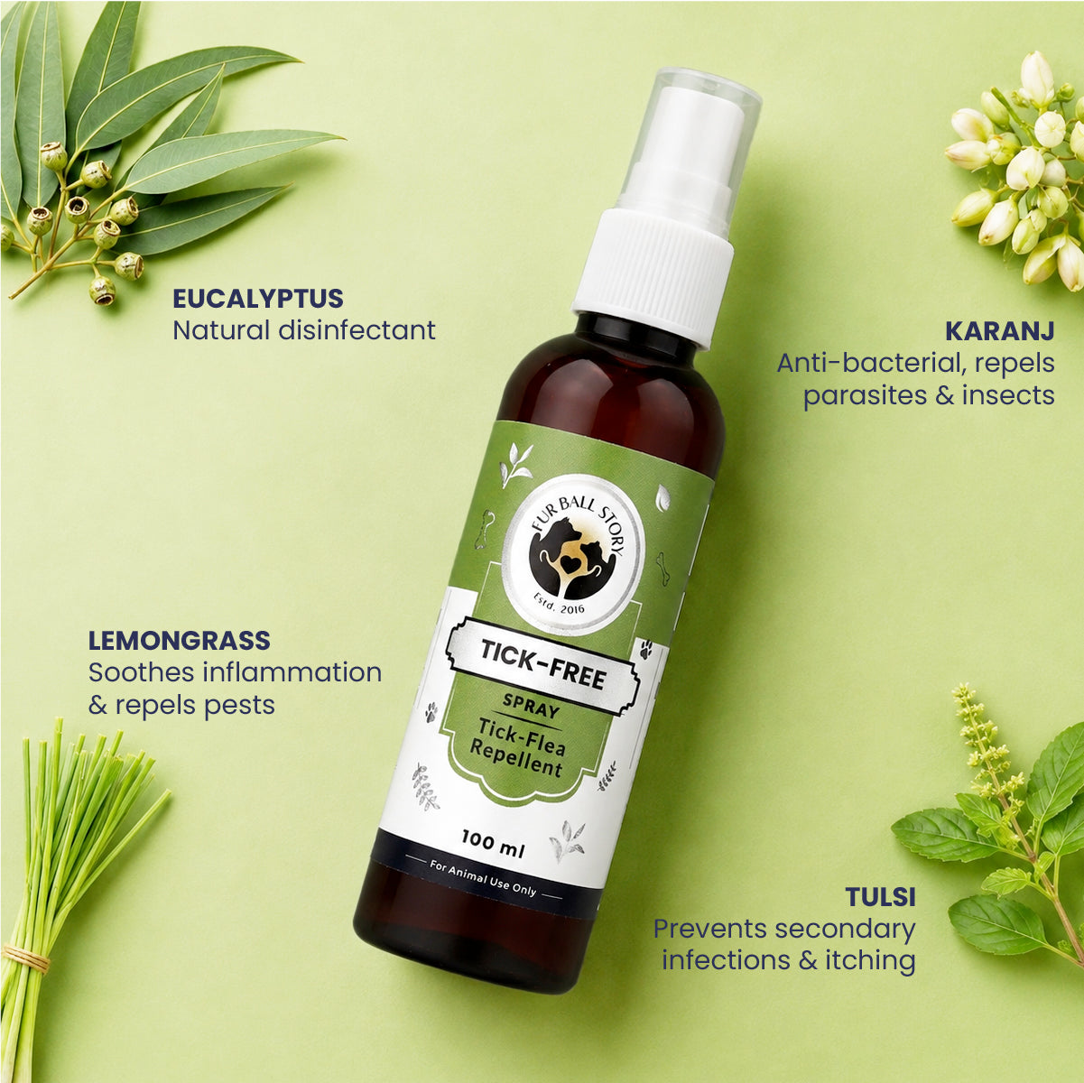 Tick Free: Tick & Flea Repelling Spray For Dogs & Cats