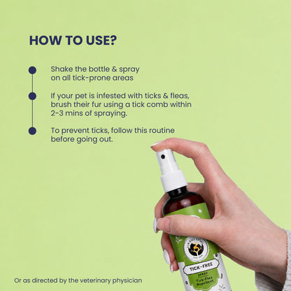 Tick Free: Tick & Flea Repelling Spray For Dogs & Cats