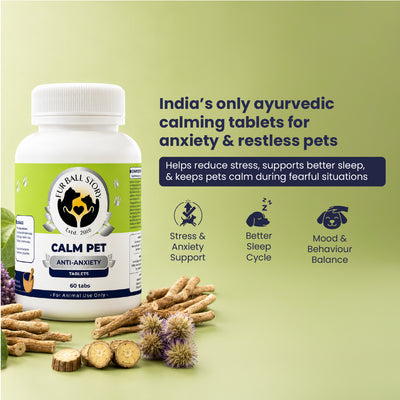 Calm Pet: Anti Anxiety Tablets For Dogs & Cats -  (60 tab/100gm)