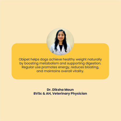 Obipet: Ayurvedic Weight Management Tablets for Dogs – 60 Tabs