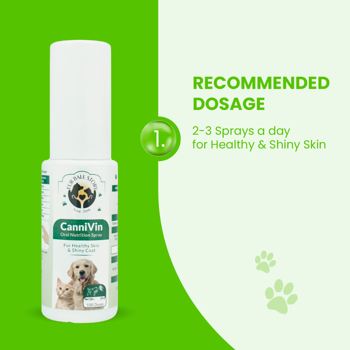 CanniVin Spray: Oral Nutrition Spray For Healthy Skin & Shiny Coat In Dogs & Cats - 20ml