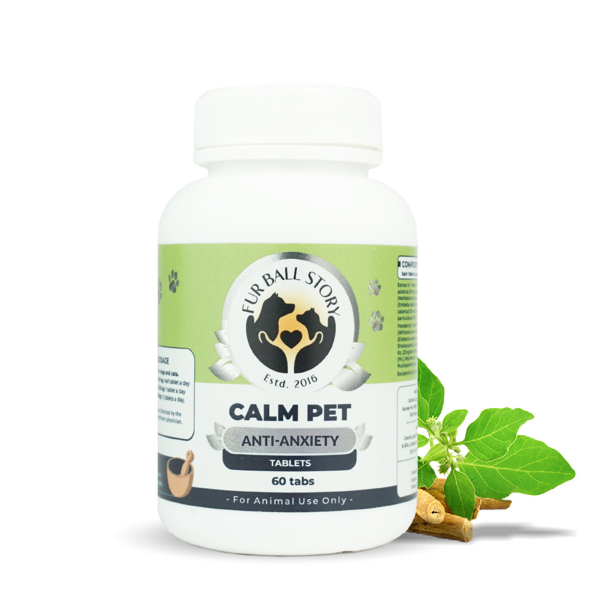 Calm Pet: Anti Anxiety Tablets For Dogs & Cats -  (60 tab/100gm)