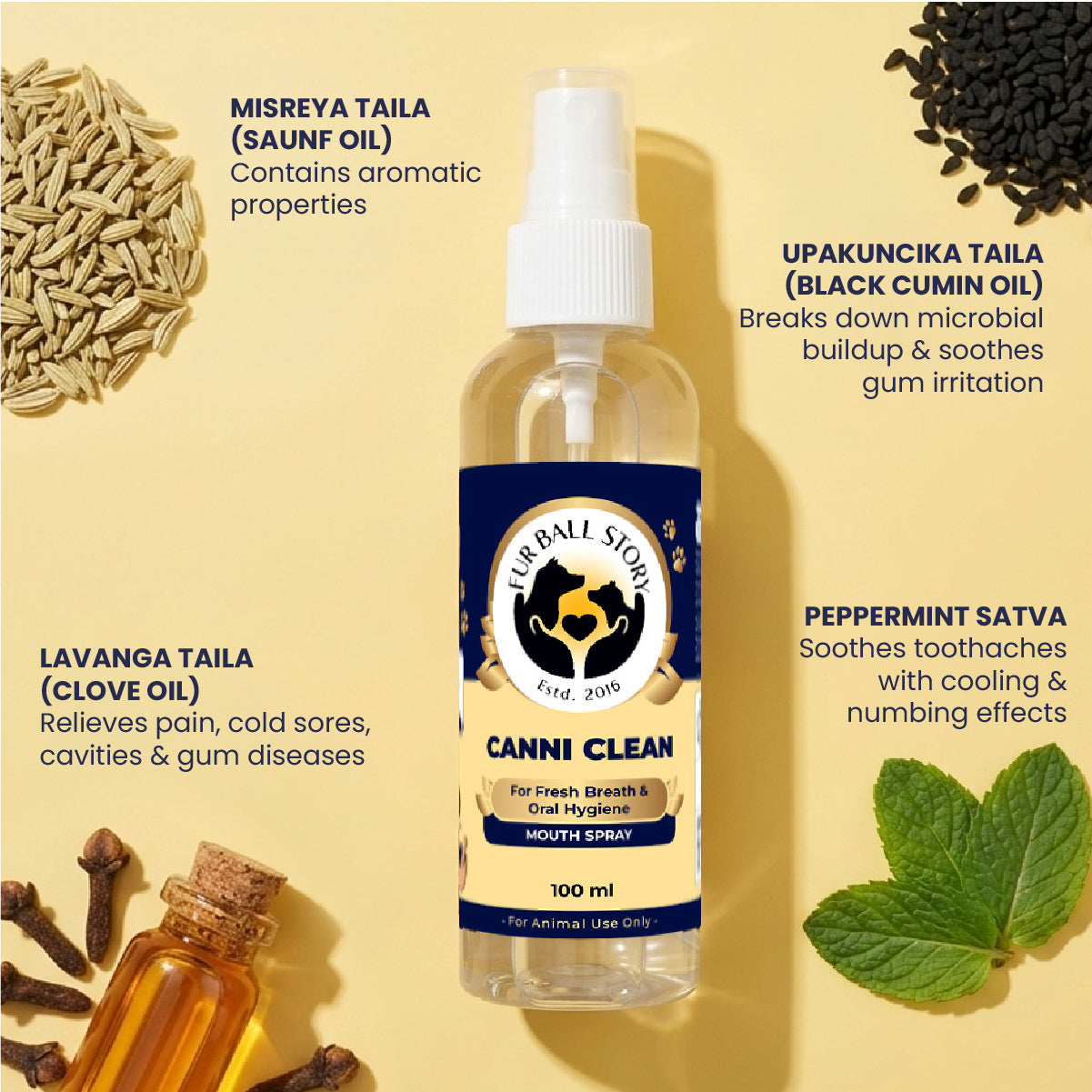 Canni Clean: Dental Spray For Oral Hygiene In Dogs & Cats - 100ml