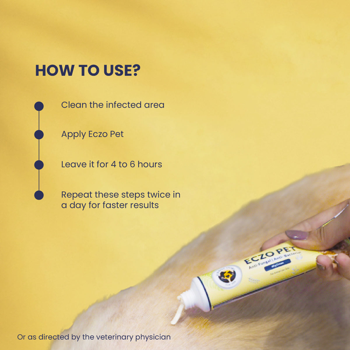 Eczo Pet Cream: Treats Skin Infections In Dogs & Cats - 60gm
