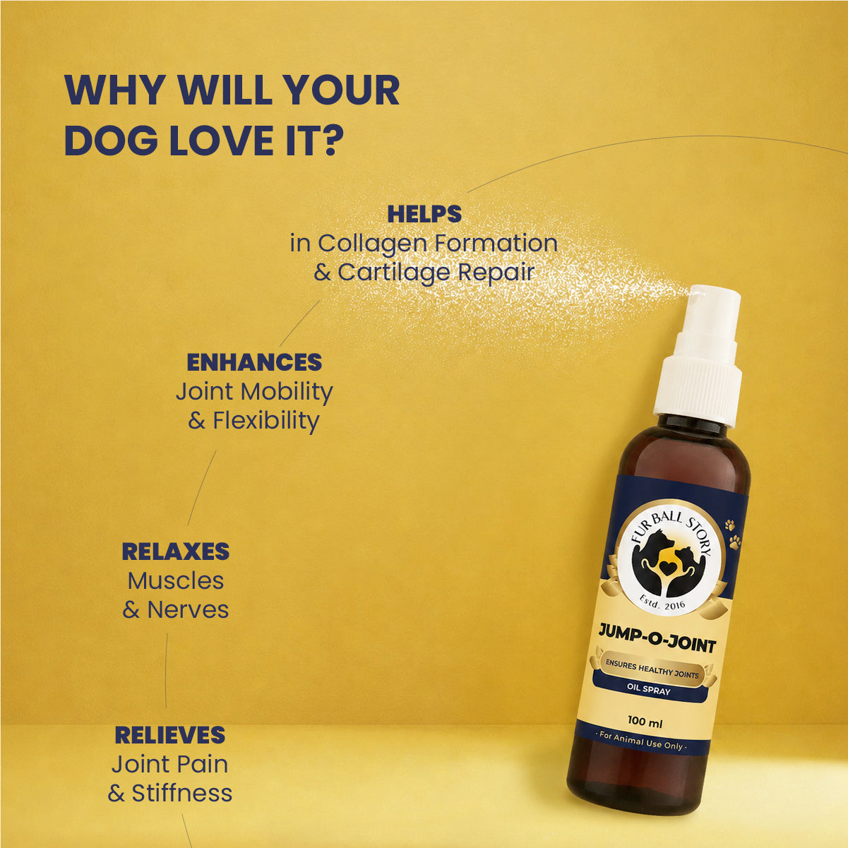 Jump O Joint (Oil): For Joint Pain Relief in Dogs & Cats - 100ml