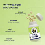 Calm Pet: Anti Anxiety Tablets For Dogs & Cats -  (60 tab/100gm)