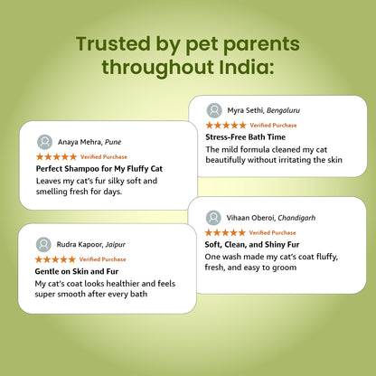 A collection of four positive 5-star verified customer reviews praising the mild, skin-friendly formula from different cities across India.