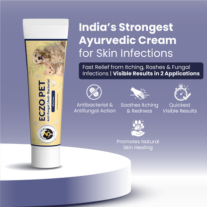 Eczo Pet Cream: Treats Skin Infections In Dogs & Cats - 60gm