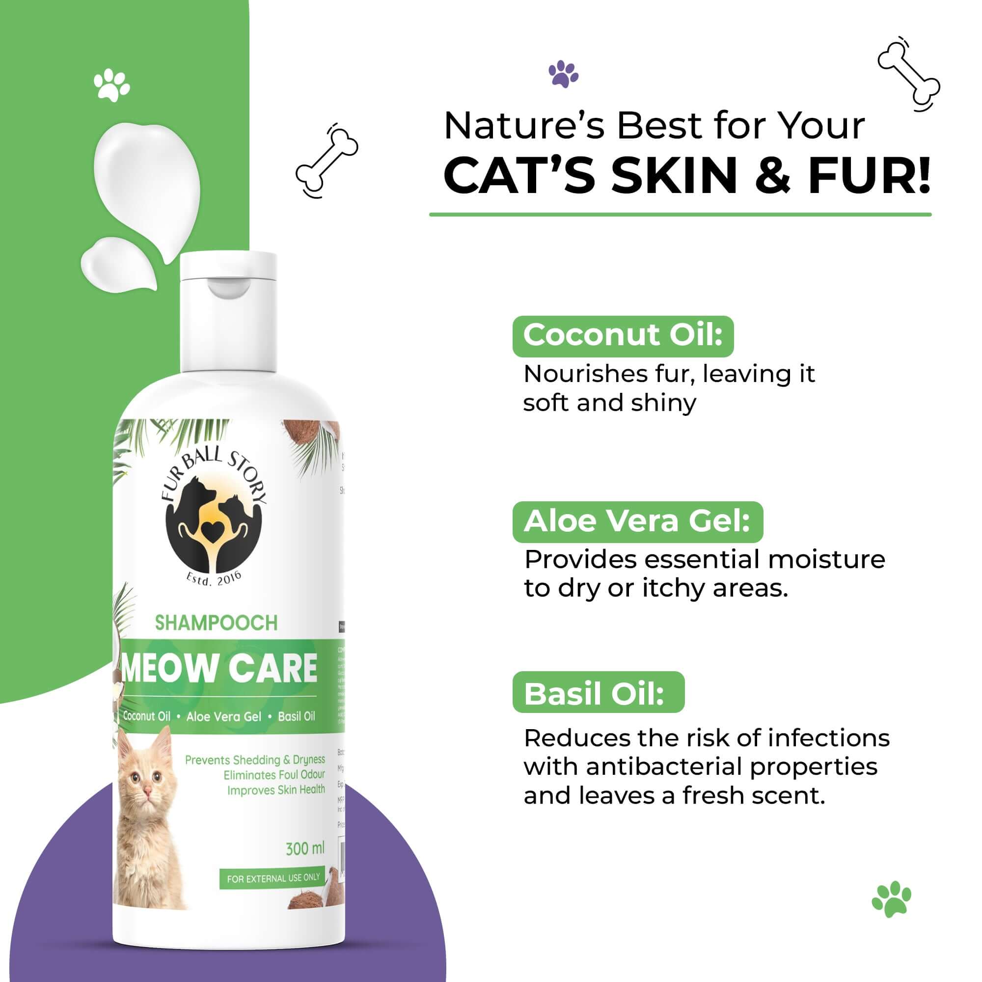 Meow Care Shampooch Cat Shampoo – For Healthy Skin & Shiny Fur