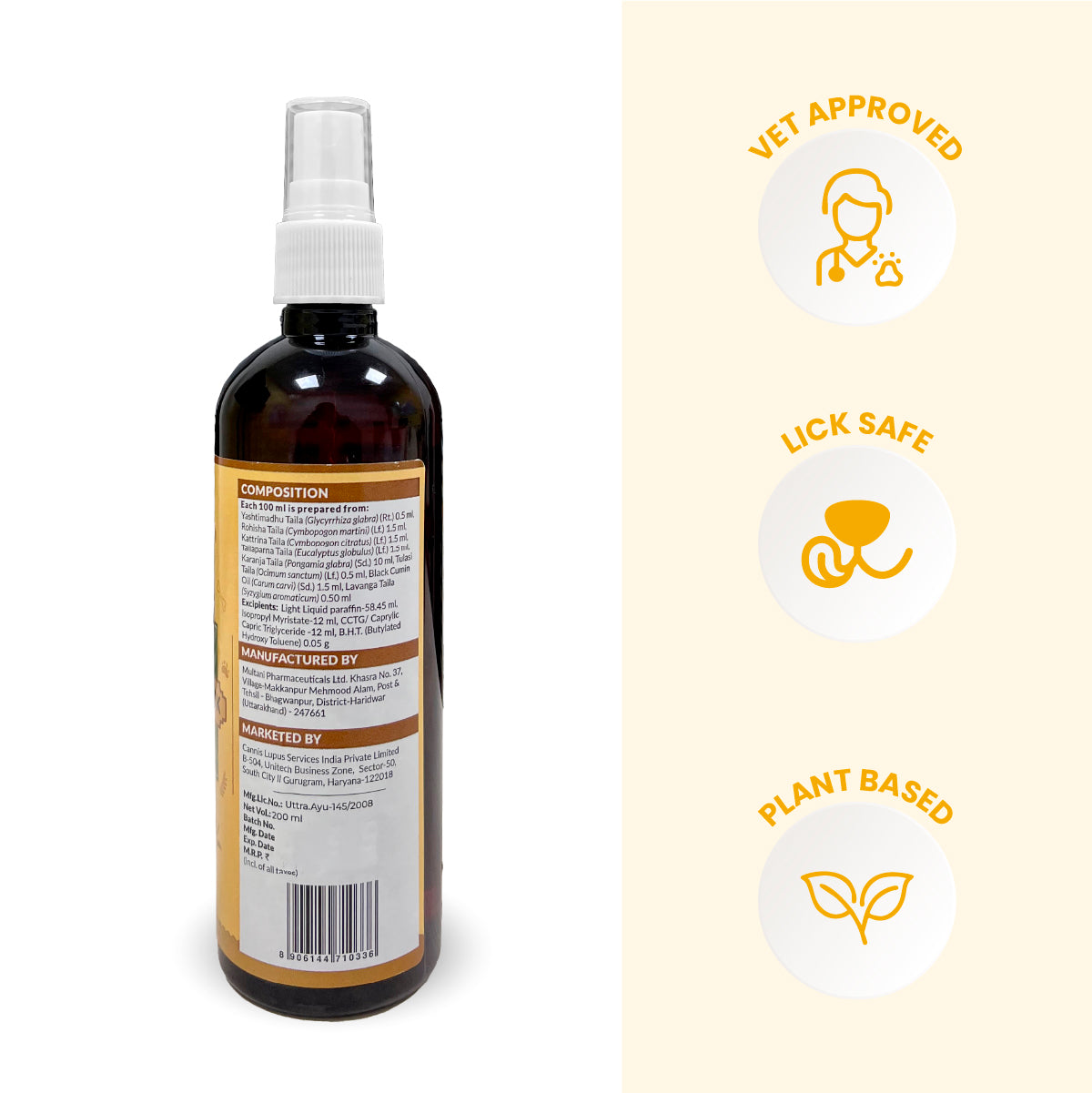 PrevenTick: Professional Range Advanced Tick & Flea Repelling Spray for Dogs & Cats - 200ml | Tick Spray