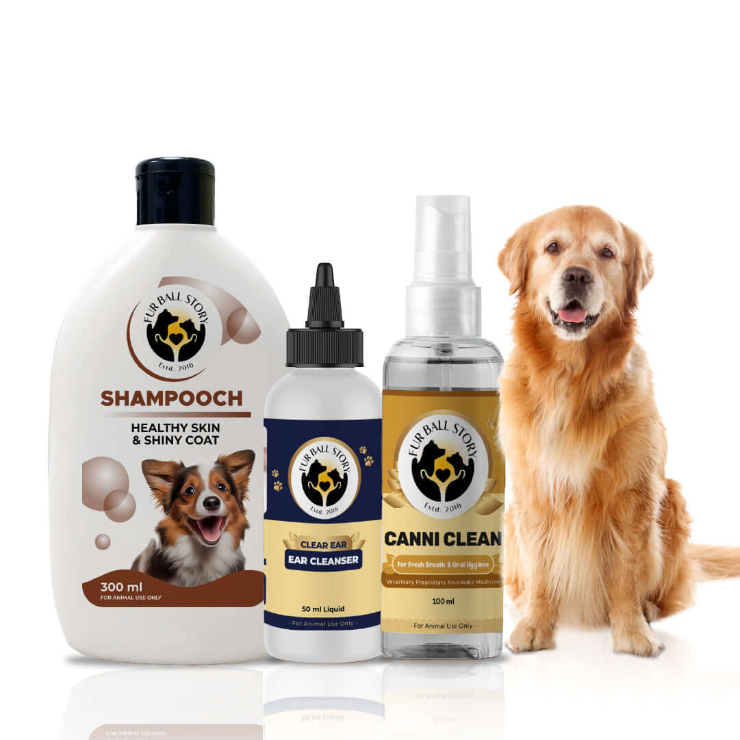 Dog Advanced Hygiene Combo - Essential grooming products for a clean, fresh, and healthy pet from Furball Story.