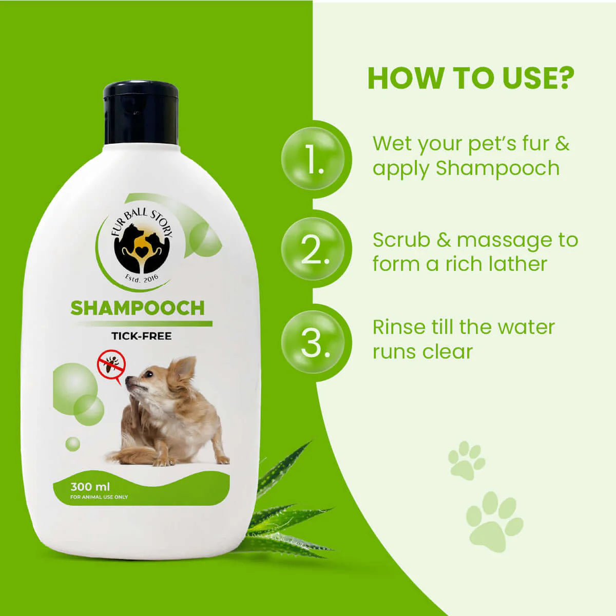 Shampooch Tick Free: Tick Preventive Dog Shampoo - 300ml (BUY 2 GET 1 FREE)
