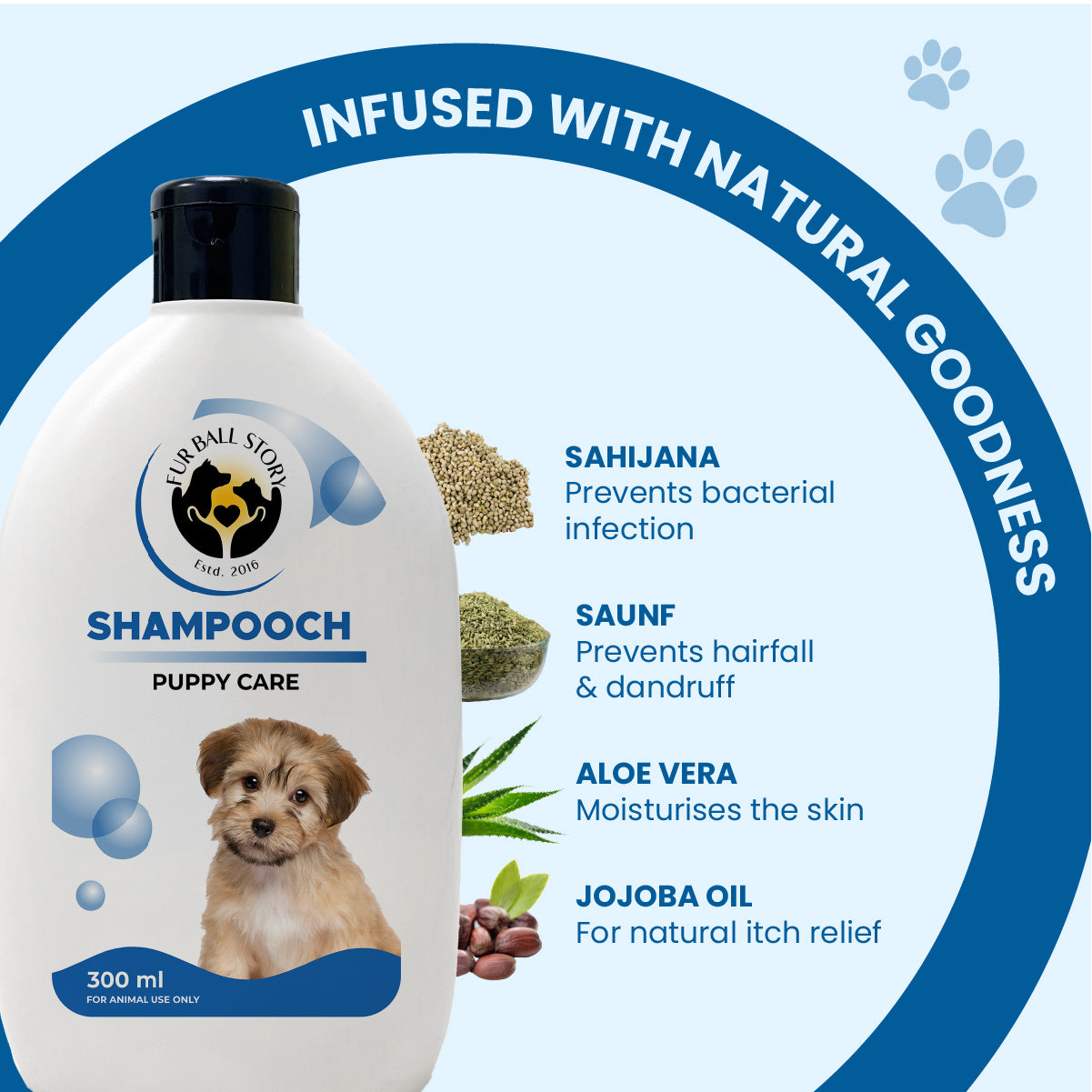 Shampooch puppy shampoo – gentle, natural shampoo designed for puppies to promote clean, healthy fur and skin