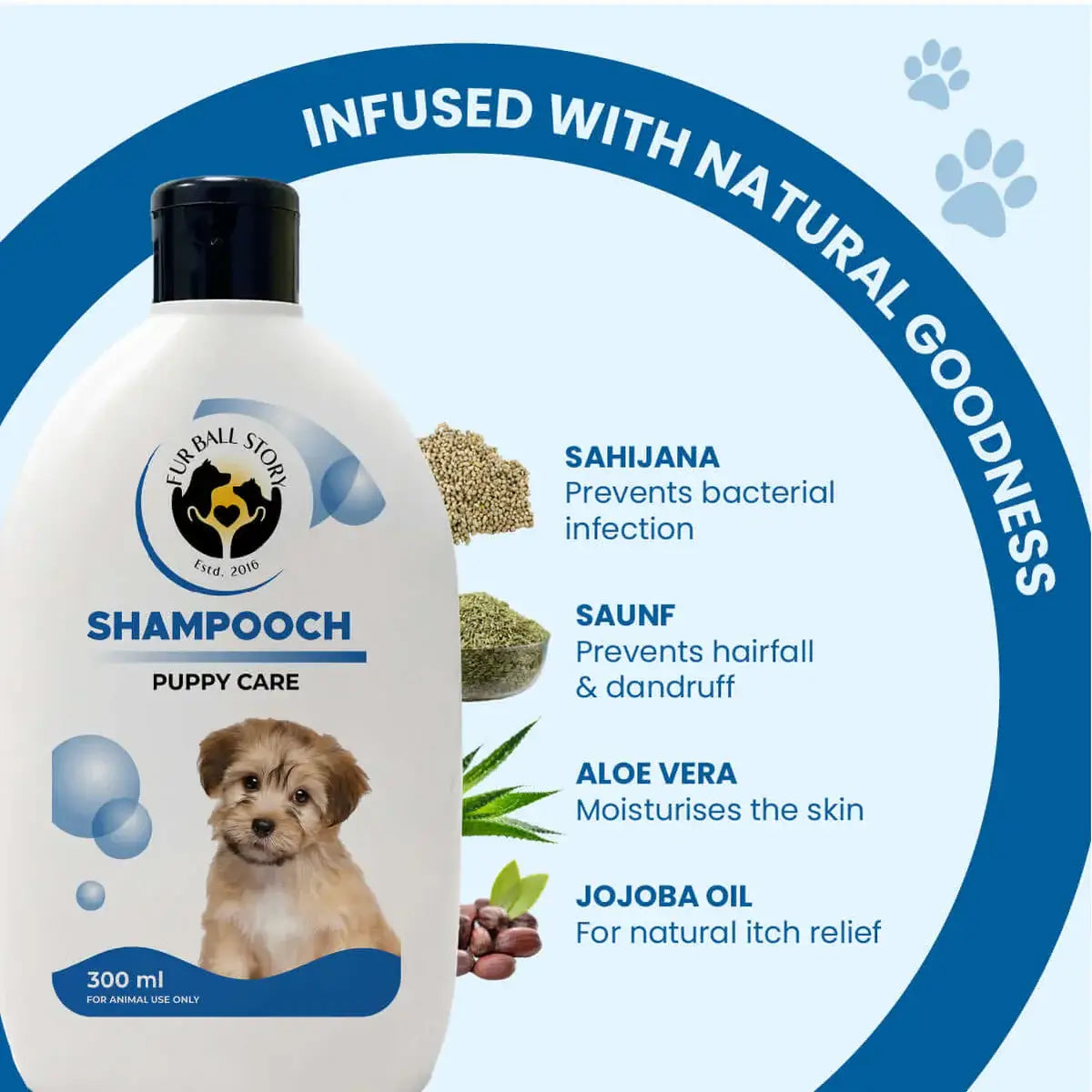Gentle puppy shampoo for cleansing – FurBallStory Shampooch 300ml (Buy 2 Get 1 Free)