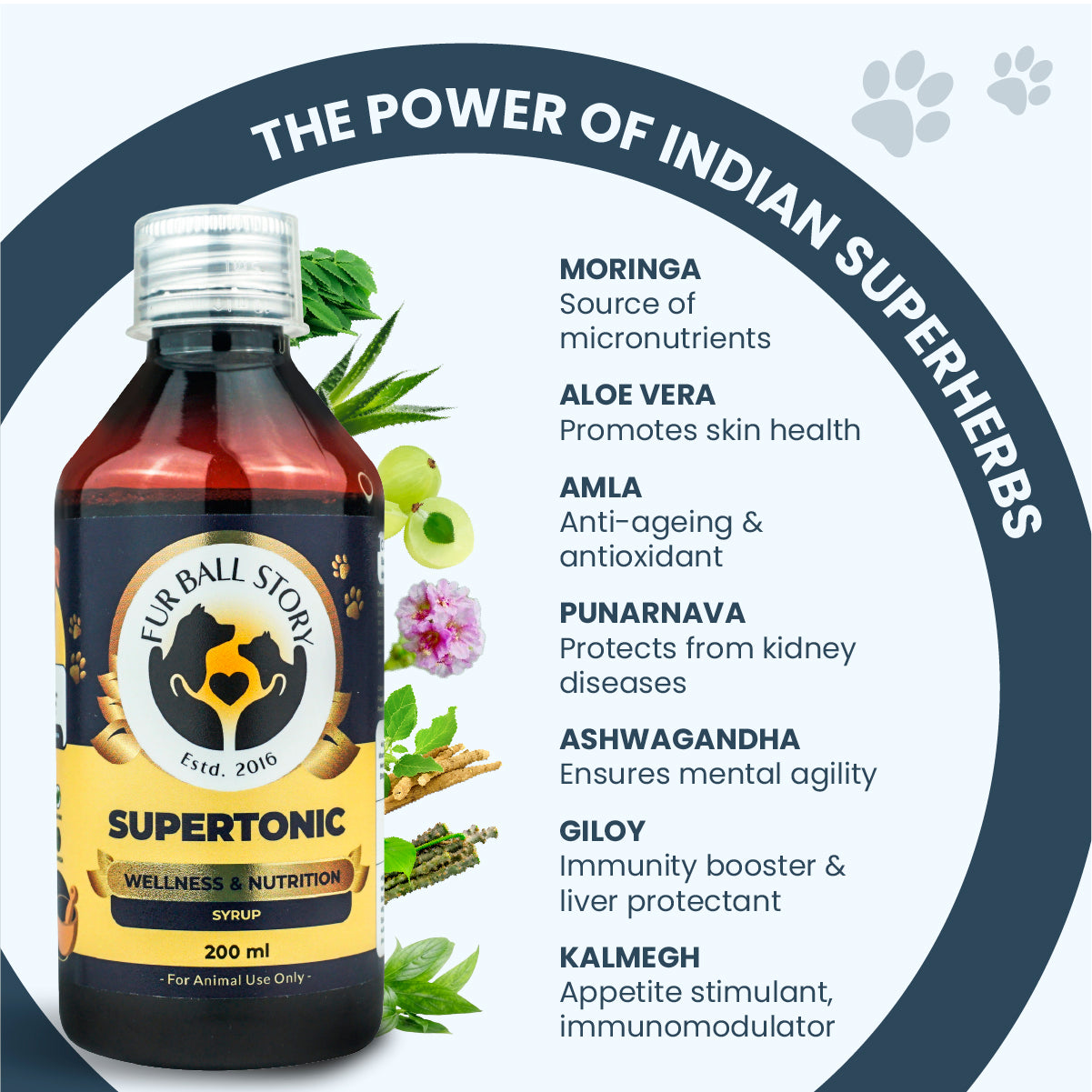 Supertonic Syrup: Ensures Head to Tail Wellness of Dogs & Cats - 200ml